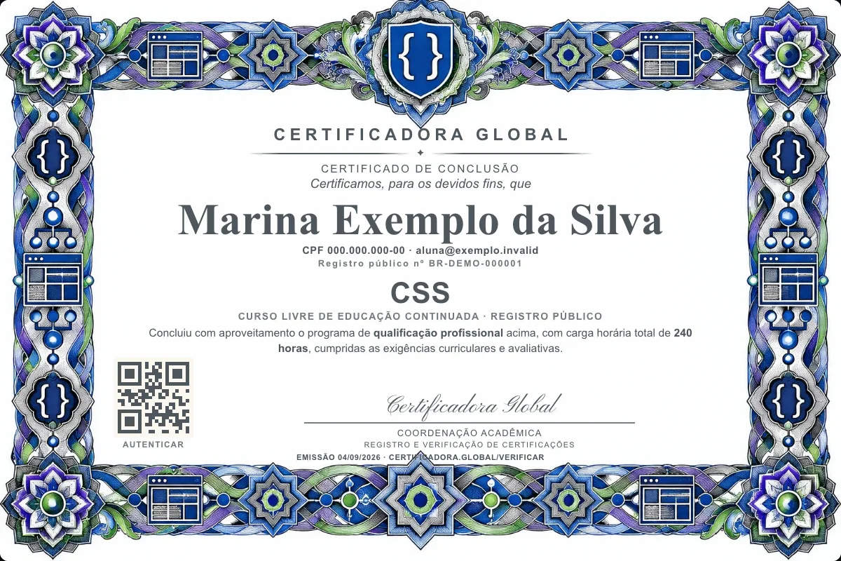 Capa do curso CSS