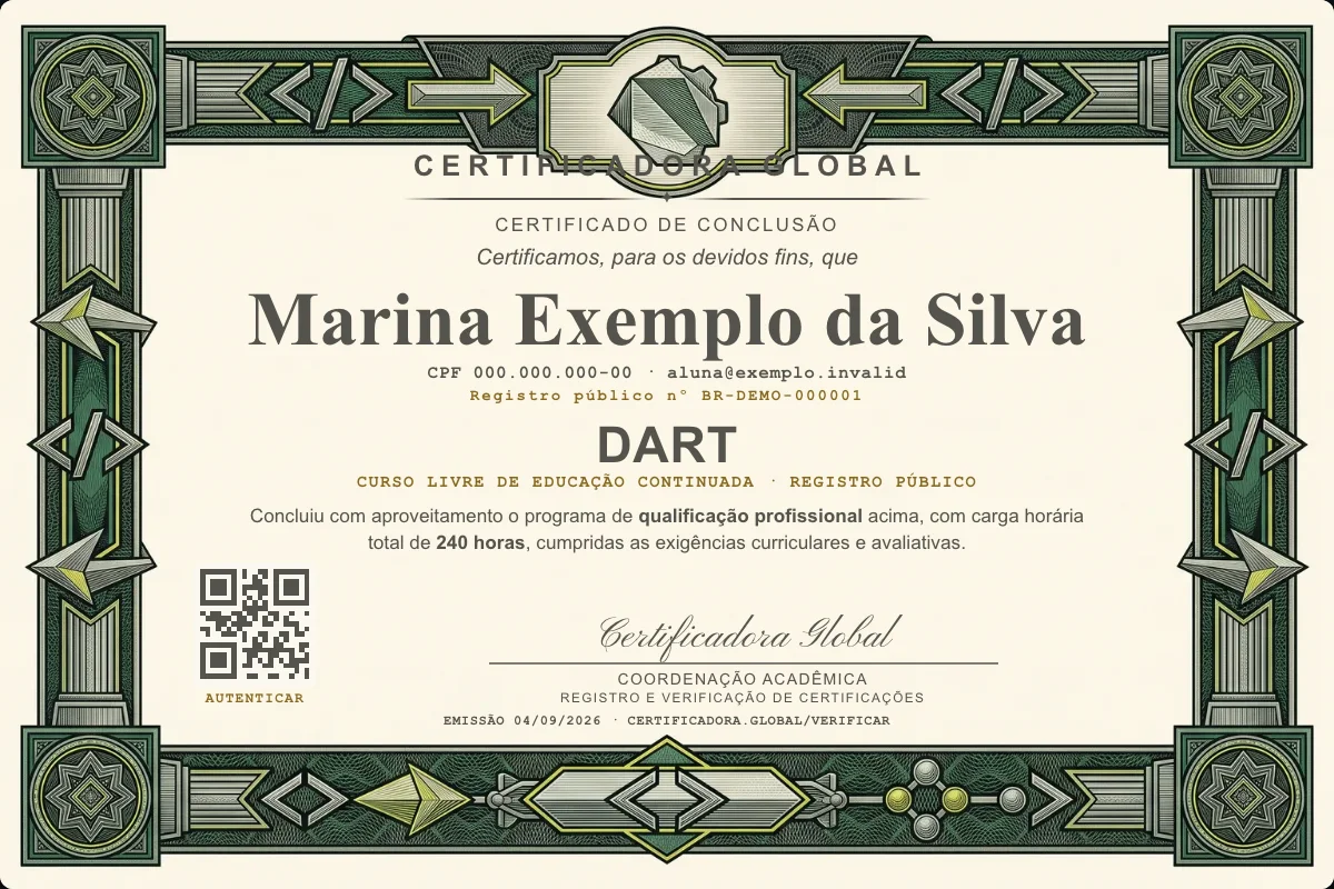 Capa do curso Dart
