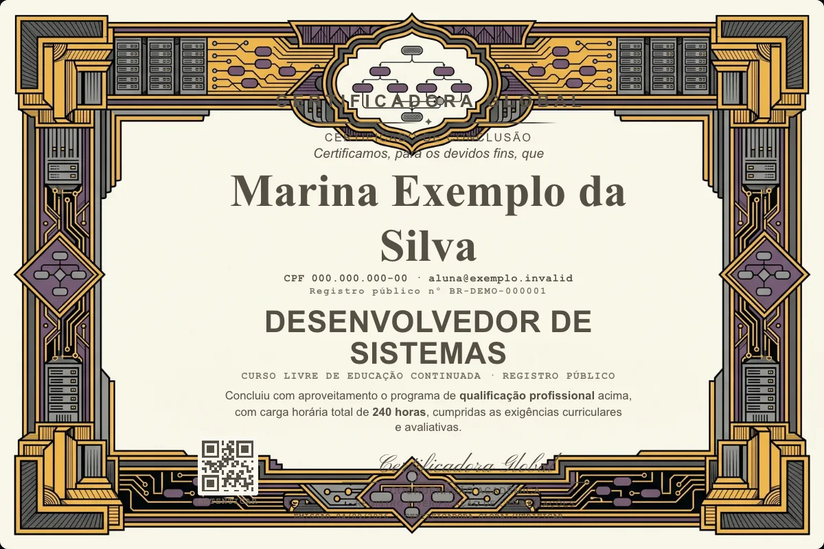 Capa do curso Desenvolvedor de Sistemas