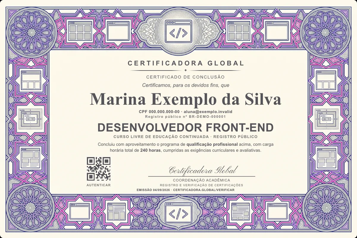 Capa do curso Desenvolvedor Front-end