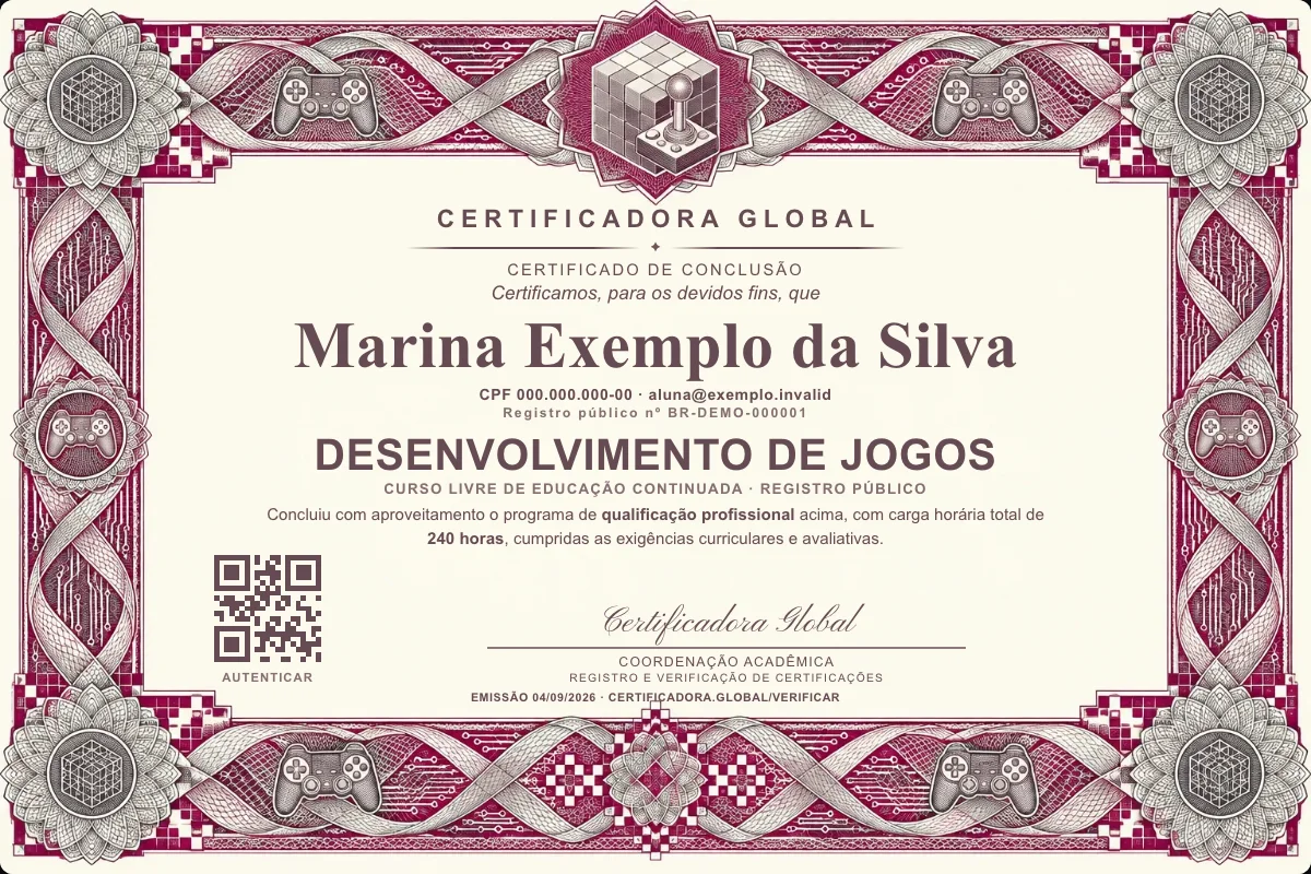 Capa do curso Desenvolvimento de Jogos