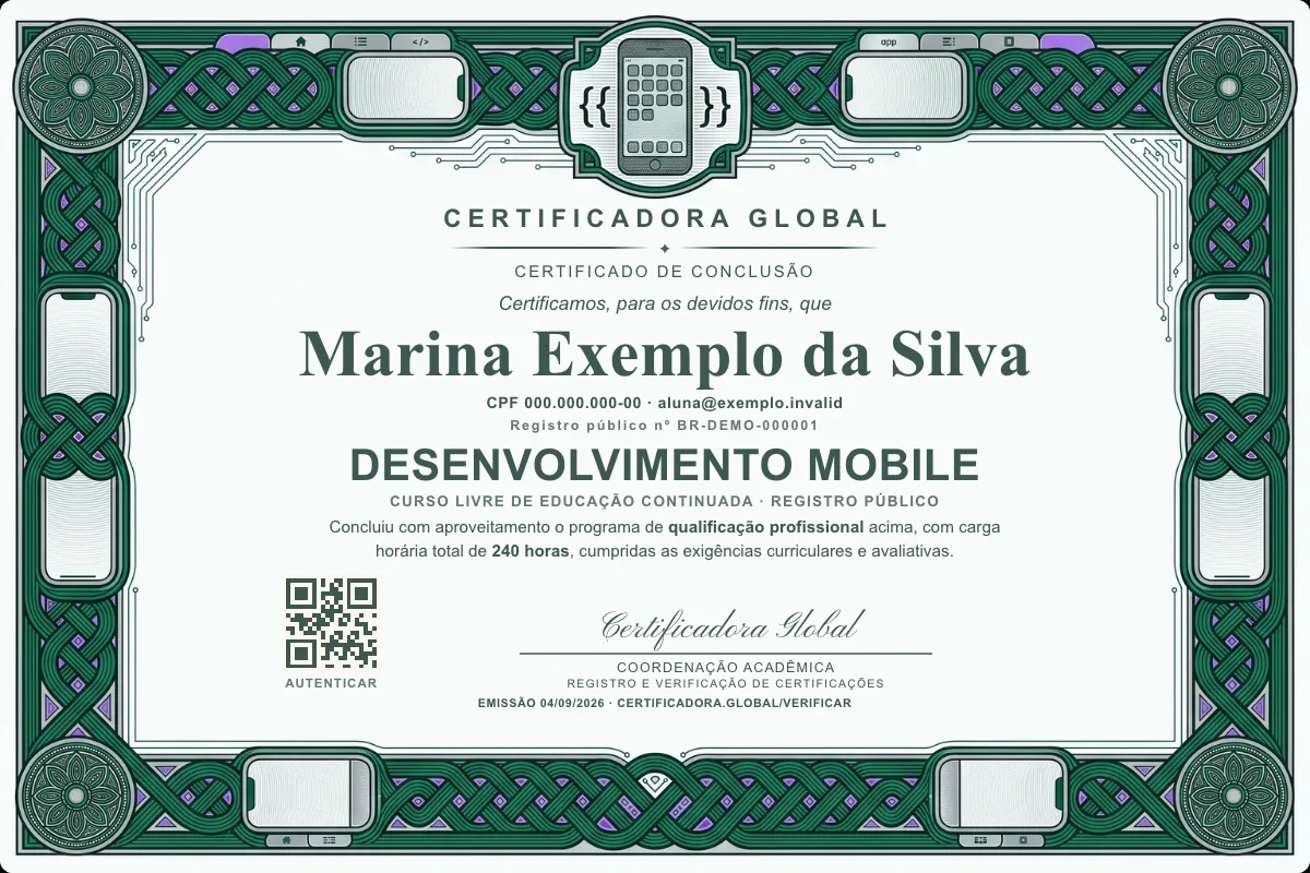 Capa do curso Desenvolvimento Mobile