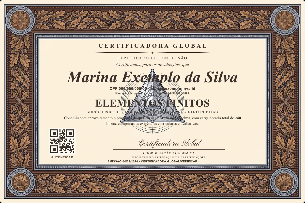 Capa do curso Elementos Finitos