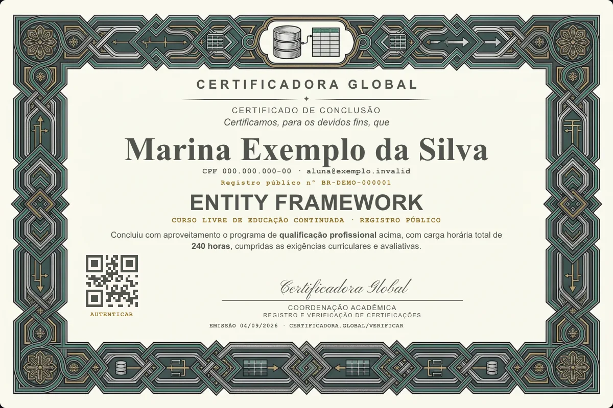 Capa do curso Entity Framework