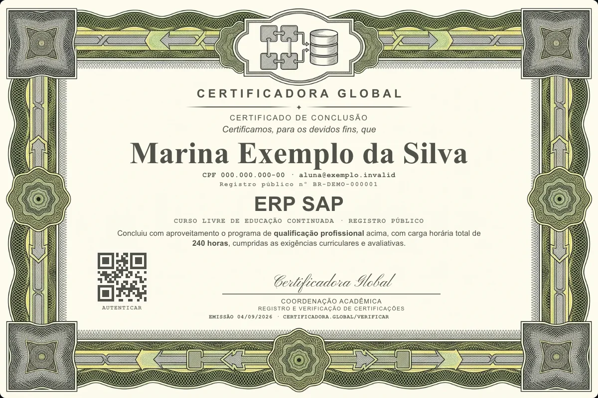 Capa do curso ERP SAP