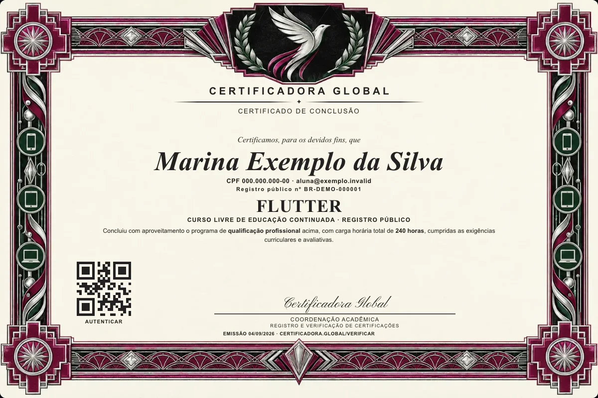 Capa do curso Flutter