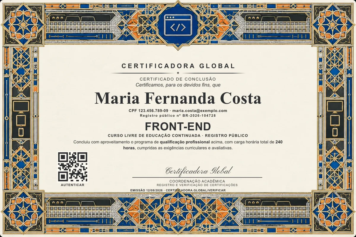 Capa do curso Front-end