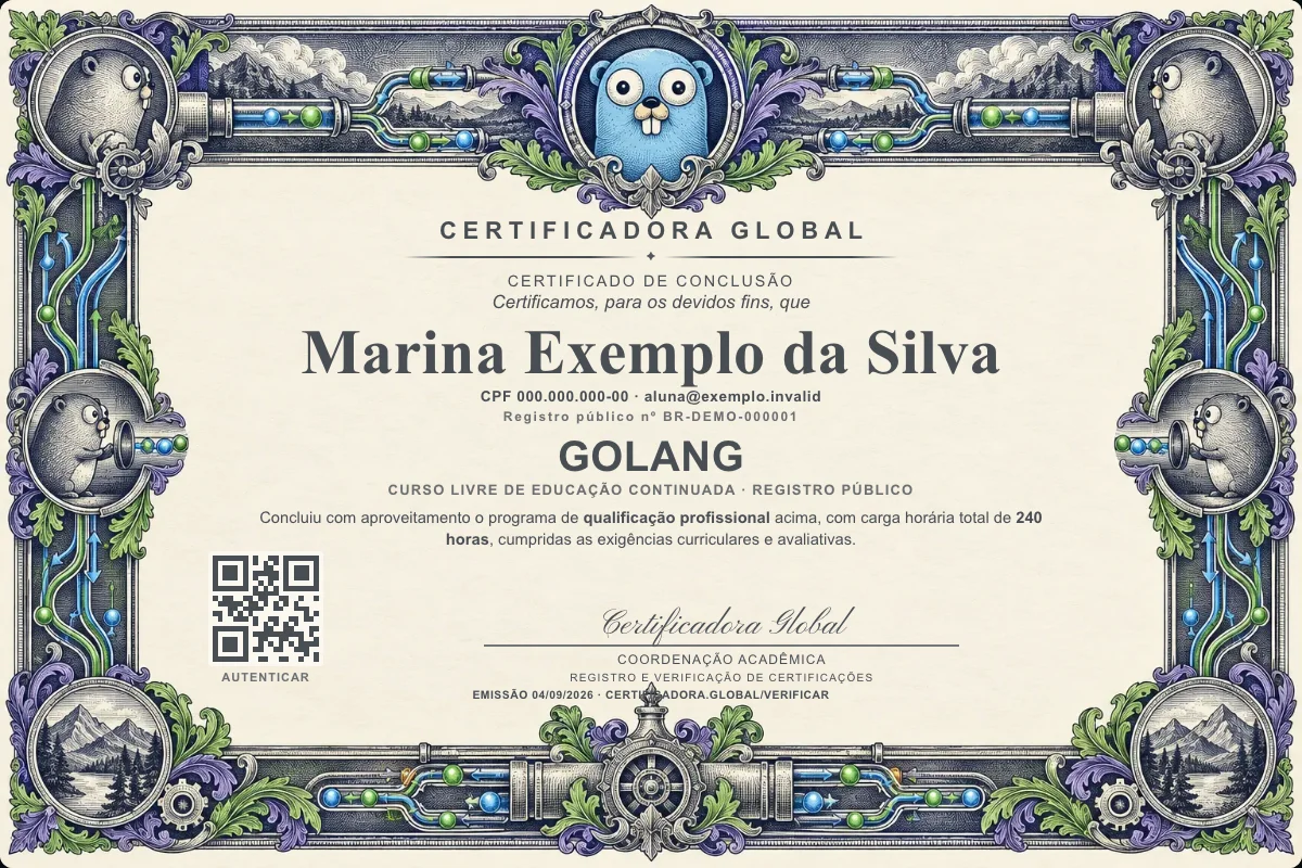 Capa do curso Golang
