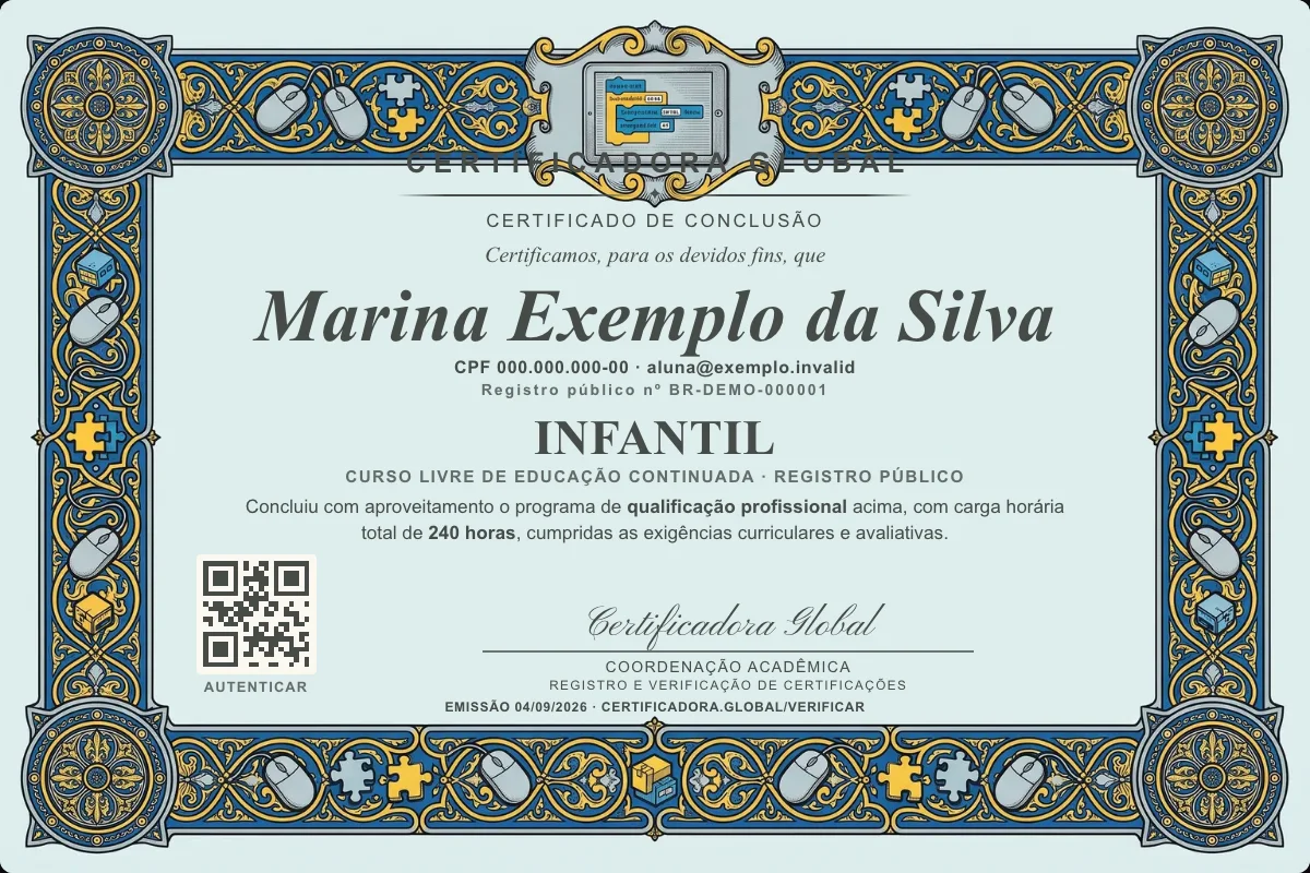 Capa do curso Infantil