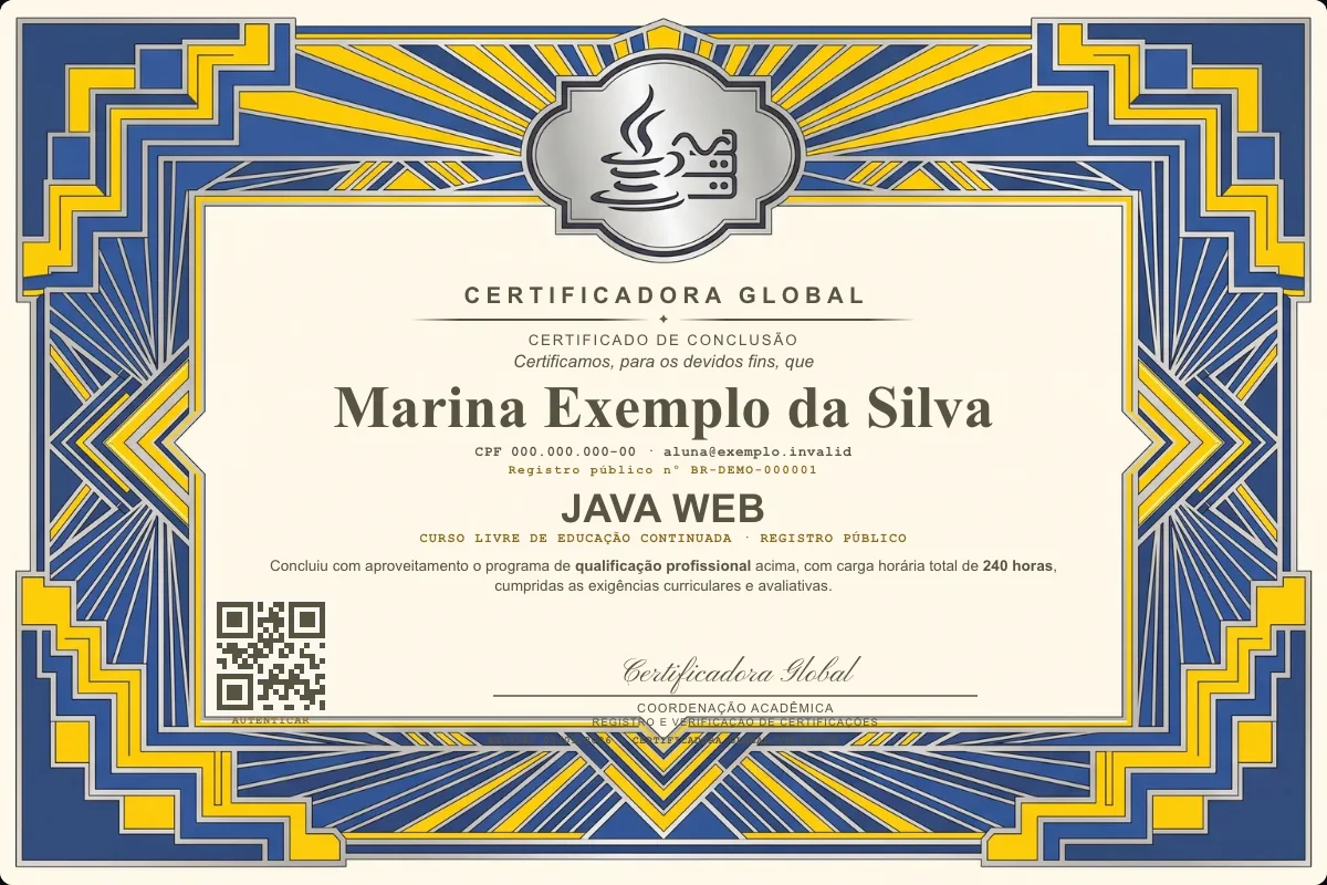 Capa do curso Java Web