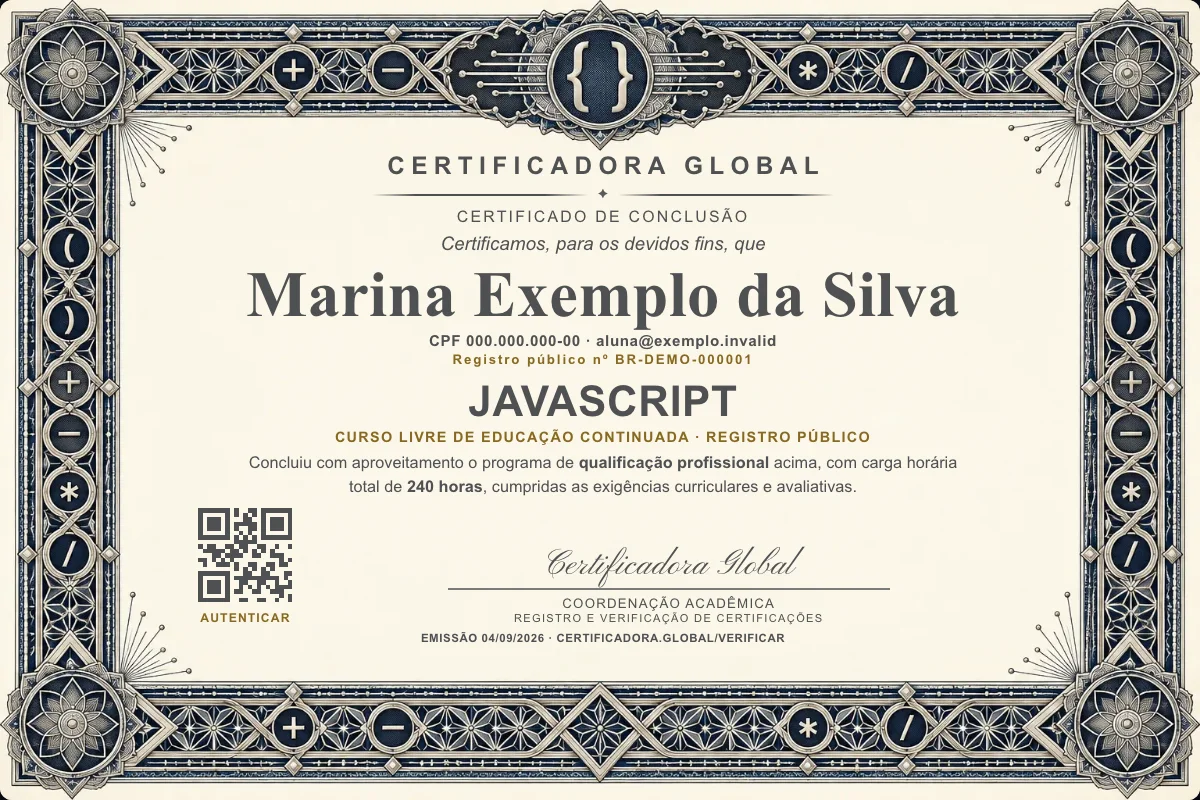 Capa do curso Javascript