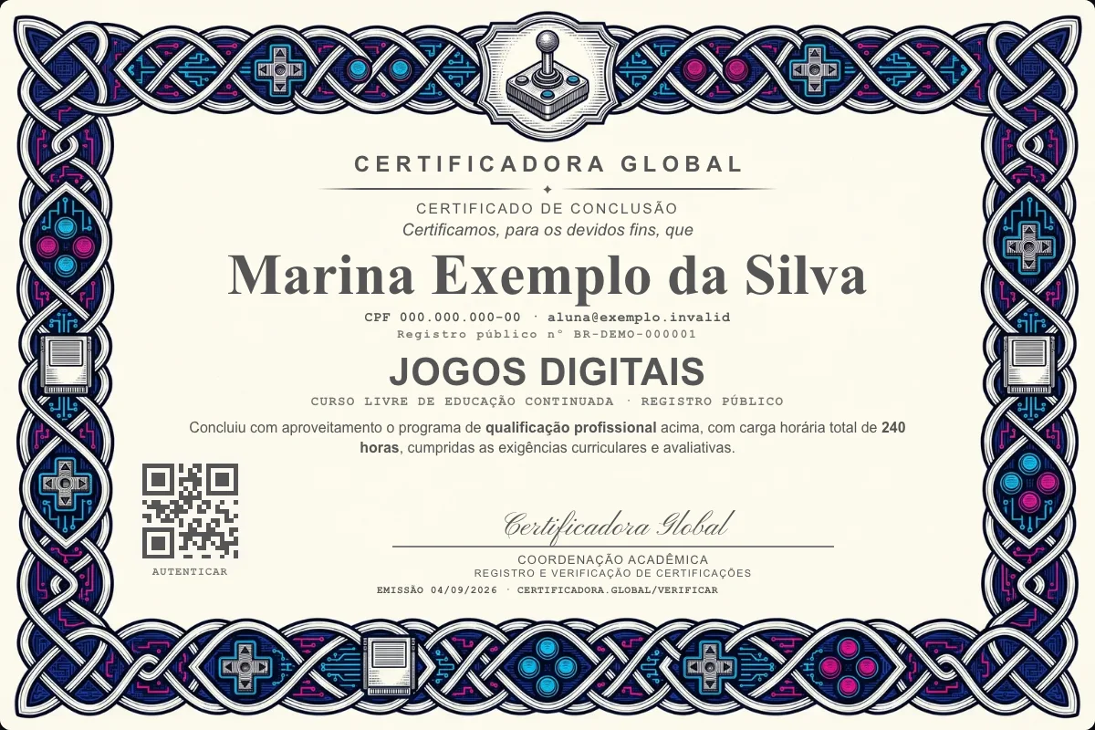 Capa do curso Jogos Digitais