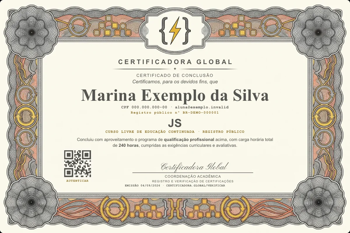 Capa do curso JS