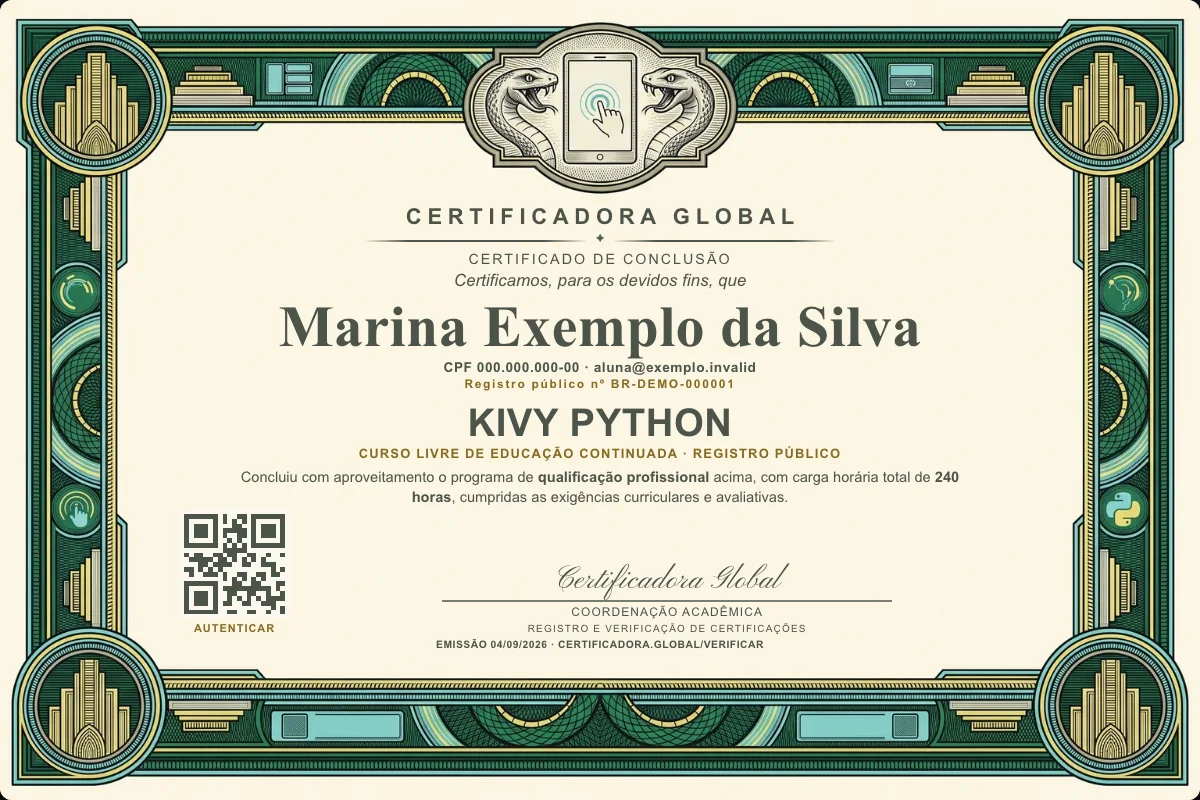 Capa do curso Kivy Python