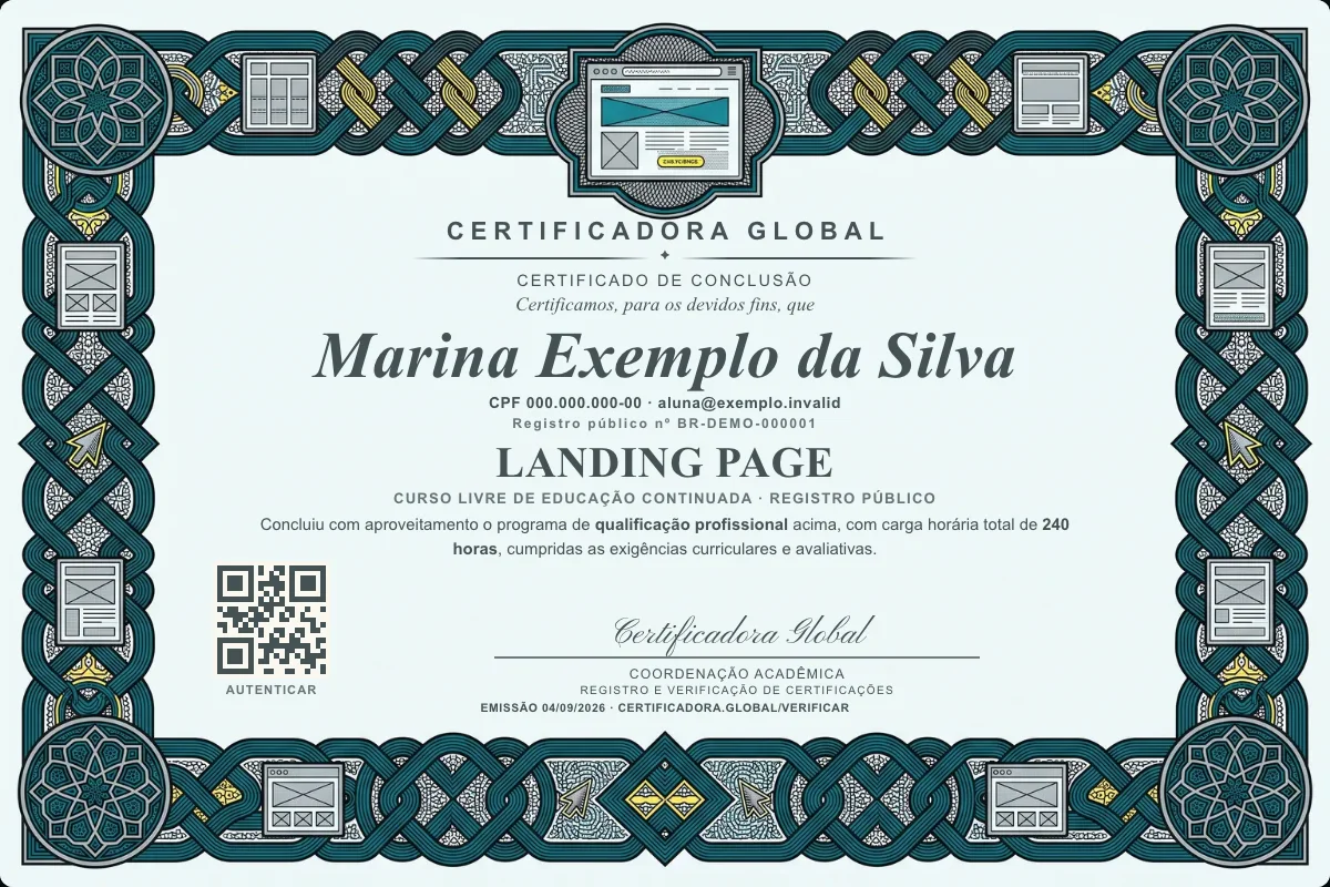 Capa do curso Landing Page