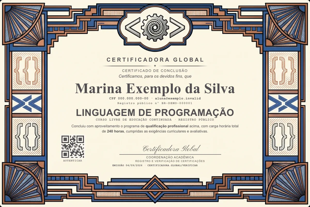 Capa do curso Linguagem de Programação