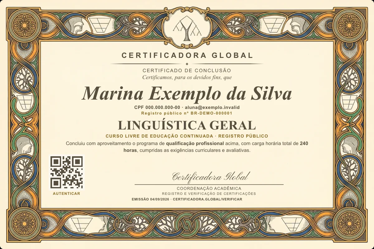 Capa do curso Linguística Geral
