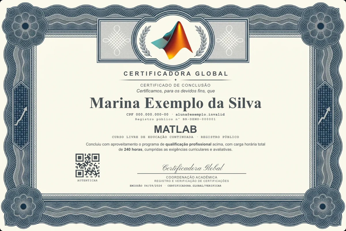 Capa do curso Matlab