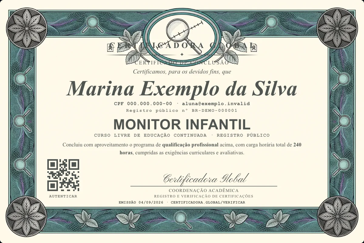 Capa do curso Monitor Infantil