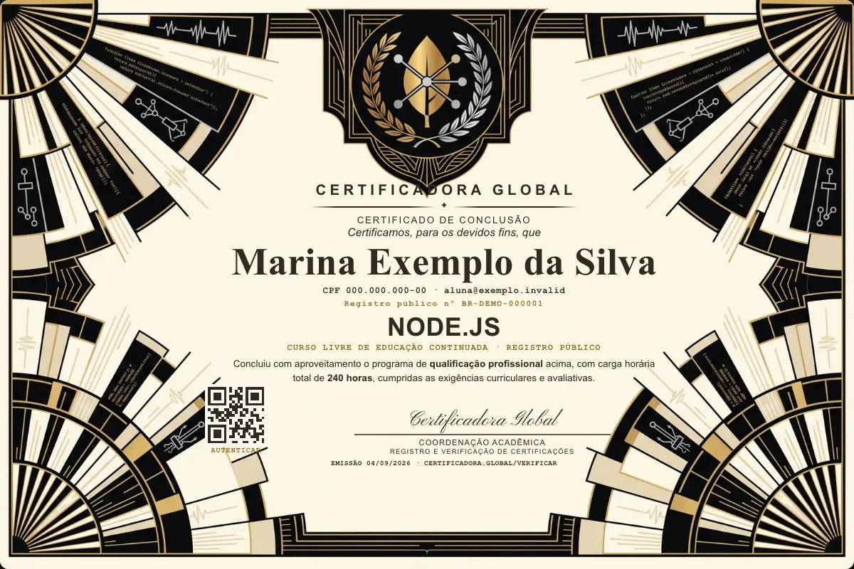 Capa do curso Node.js