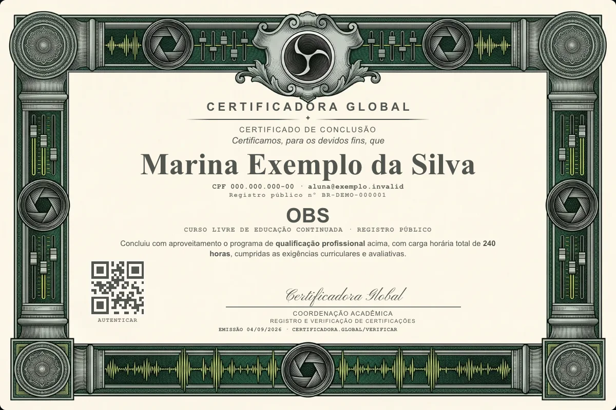 Capa do curso Obs