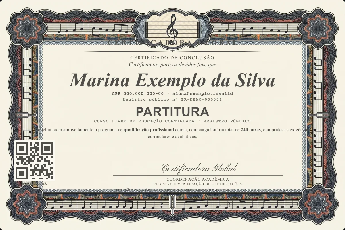 Capa do curso Partitura