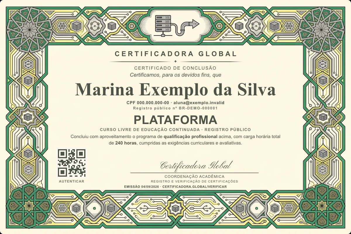 Capa do curso Plataforma