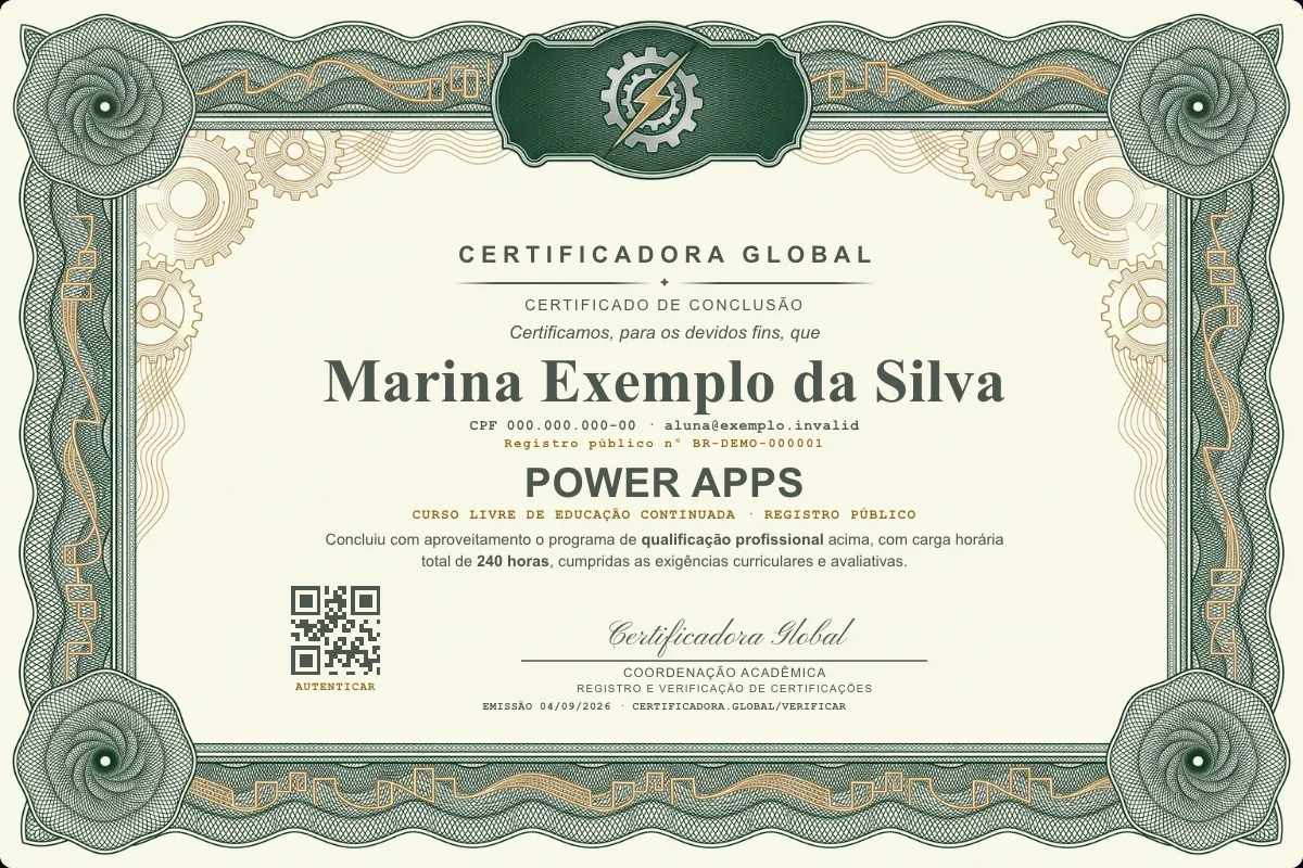 Capa do curso Power Apps