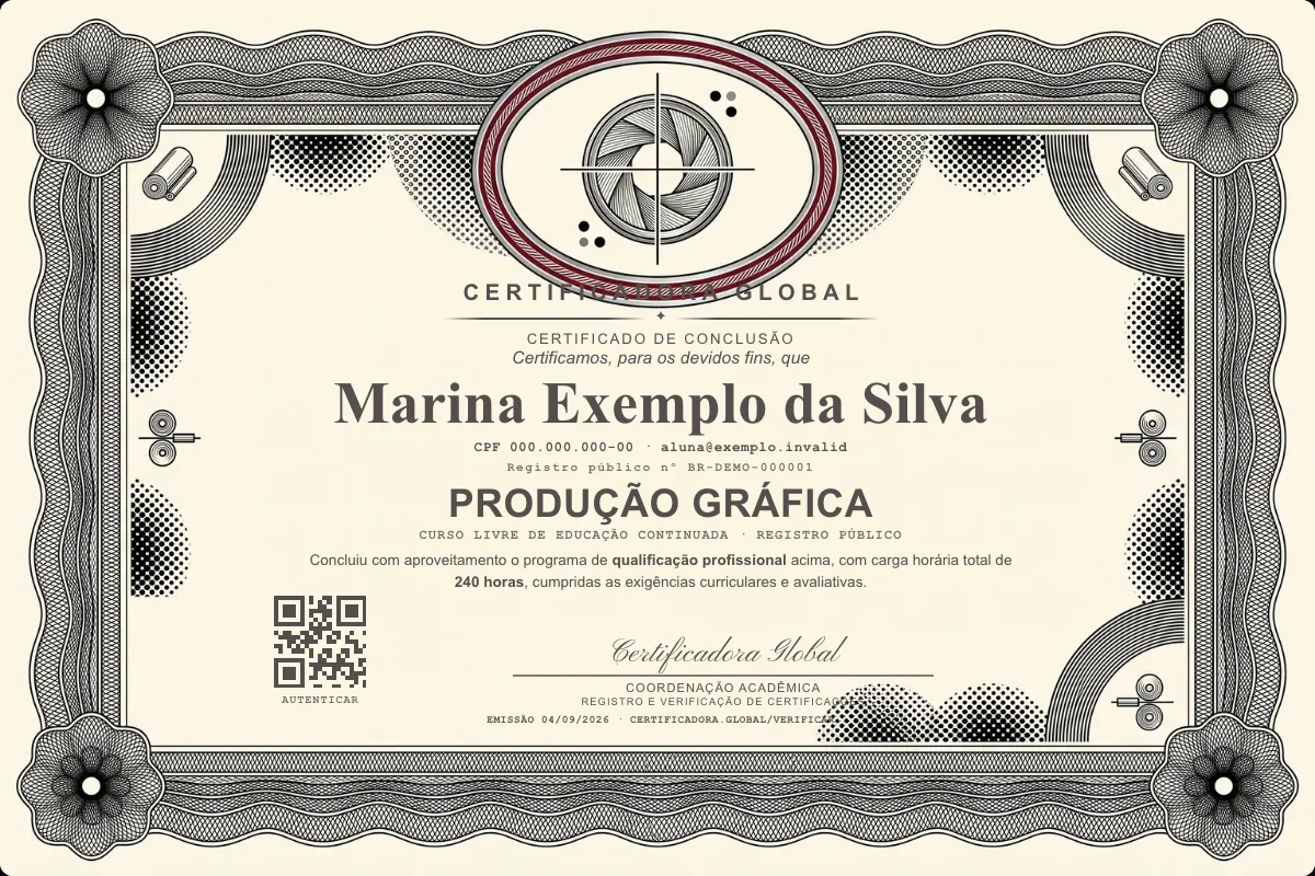 Capa do curso Produção Gráfica
