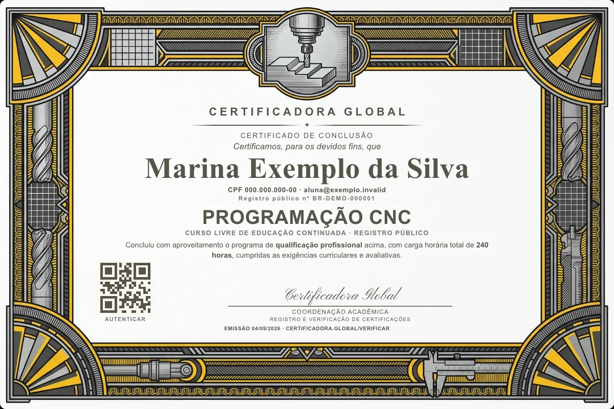 Capa do curso Programação CNC