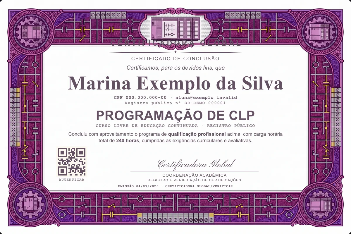 Capa do curso Programação de CLP