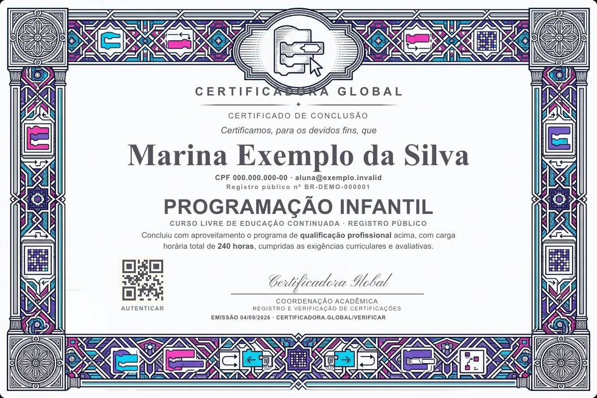 Capa do curso Programação Infantil