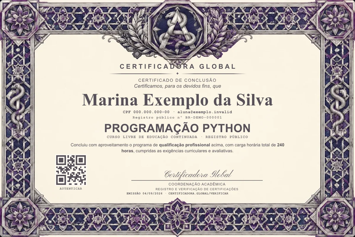 Capa do curso Programação Python