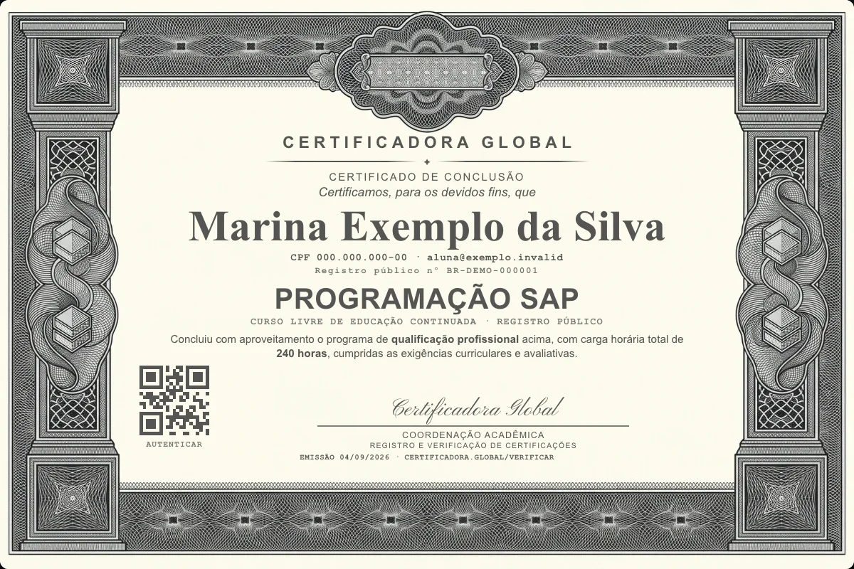 Capa do curso Programação SAP