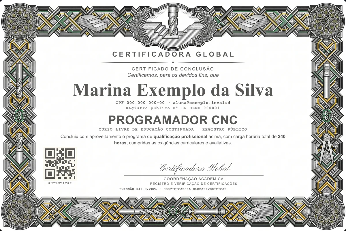 Capa do curso Programador CNC