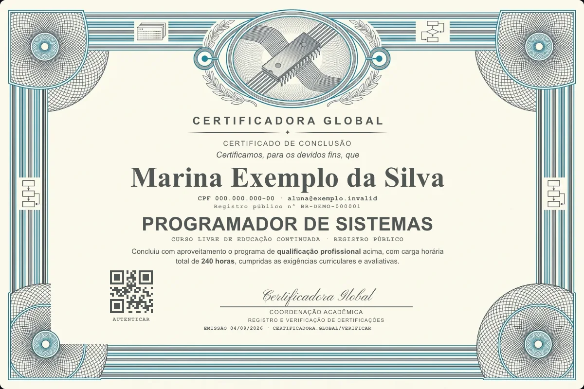 Capa do curso Programador de Sistemas