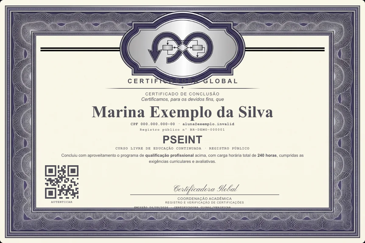 Capa do curso Pseint