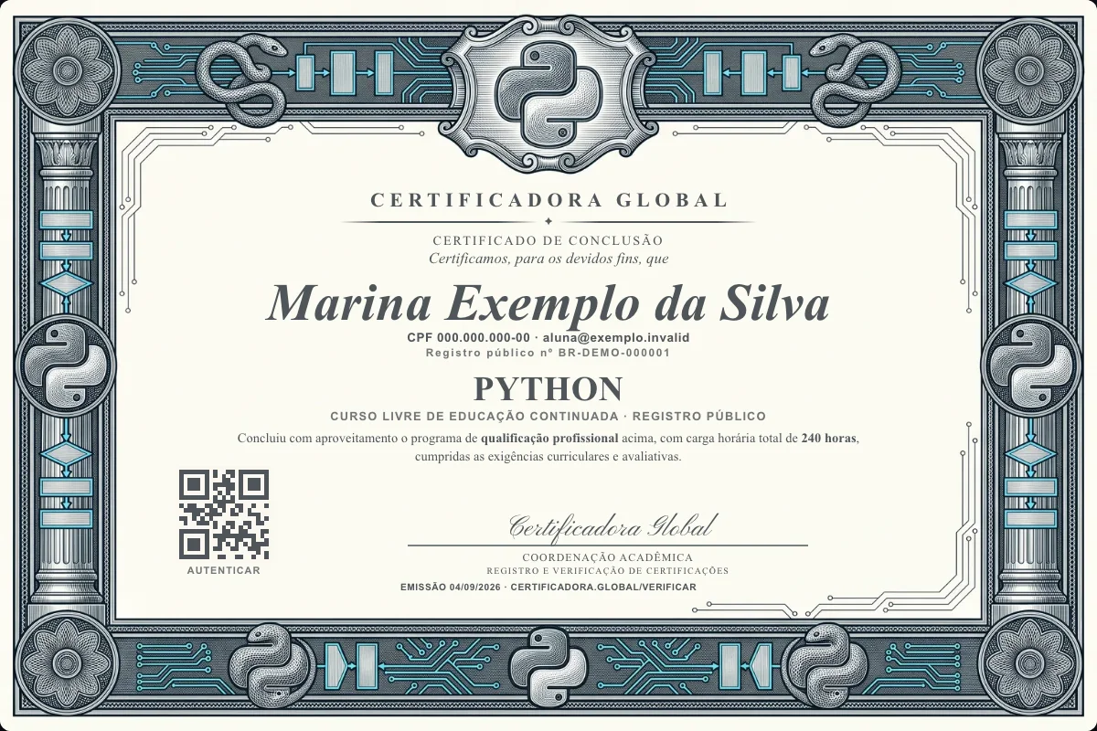 Capa do curso Python