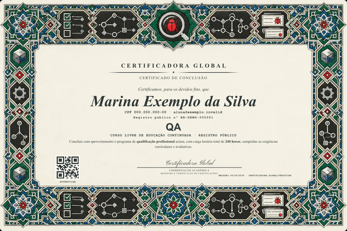 Capa do curso Qa