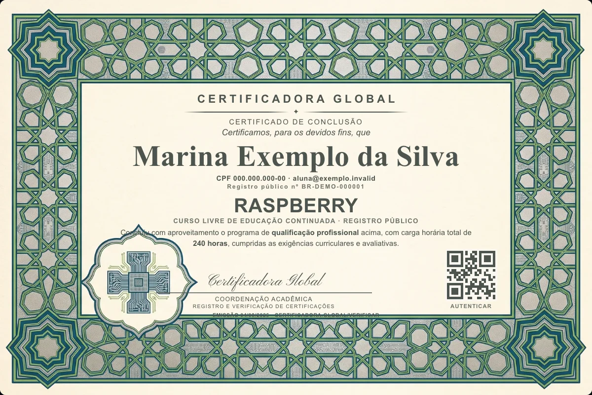 Capa do curso Raspberry