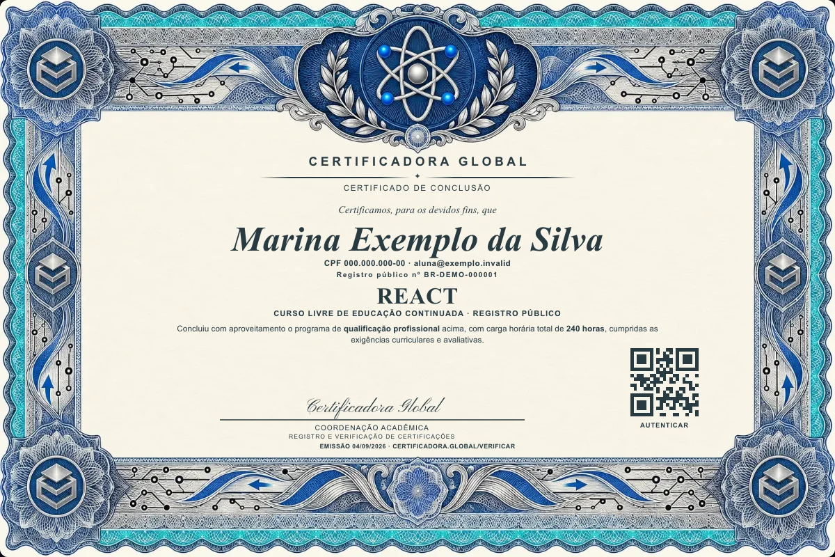Capa do curso React