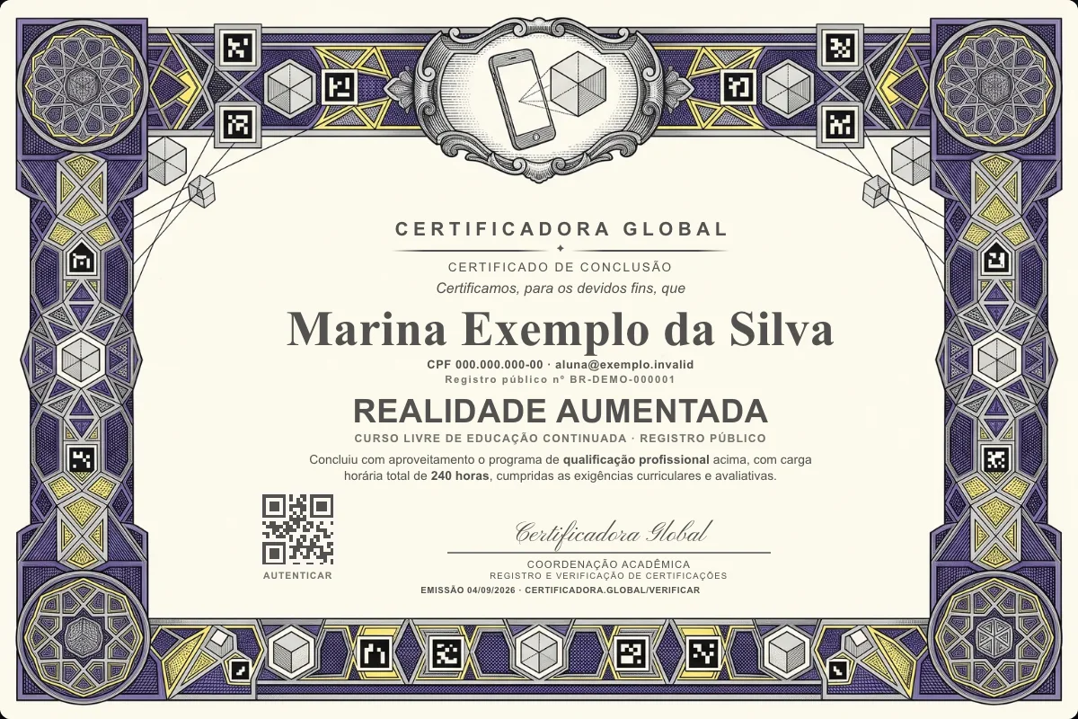 Capa do curso Realidade Aumentada