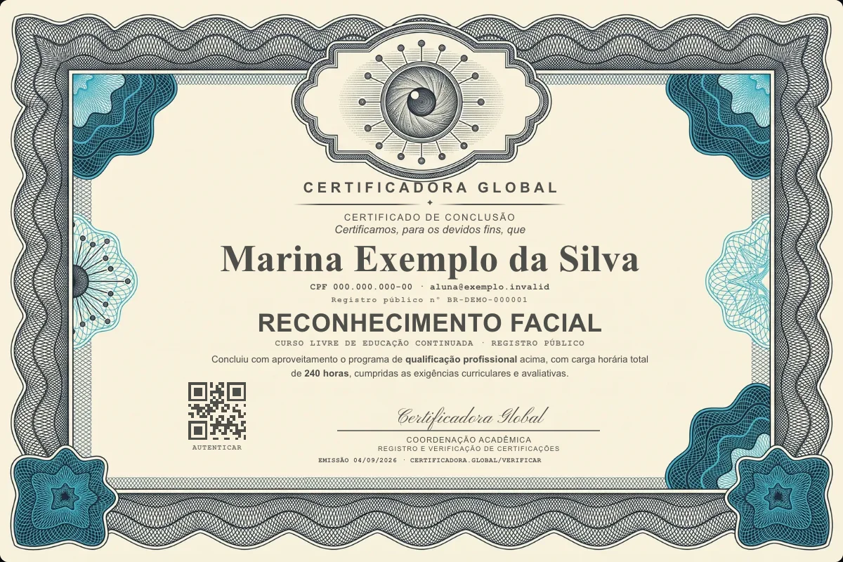 Capa do curso Reconhecimento Facial