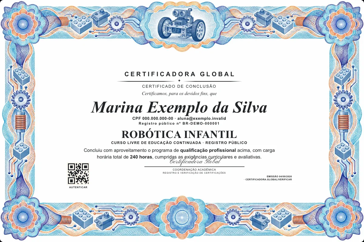 Capa do curso Robótica Infantil