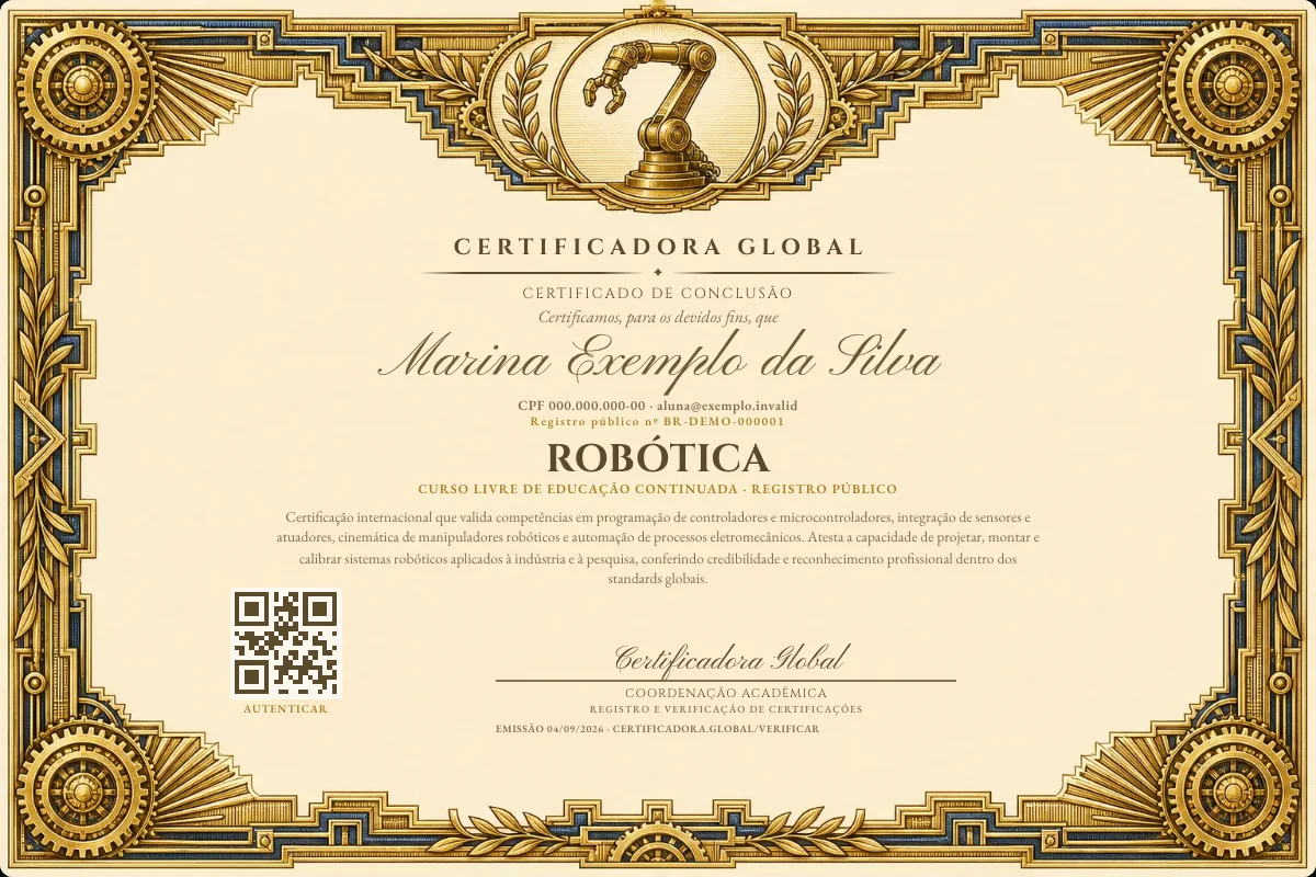 Capa do curso Robótica