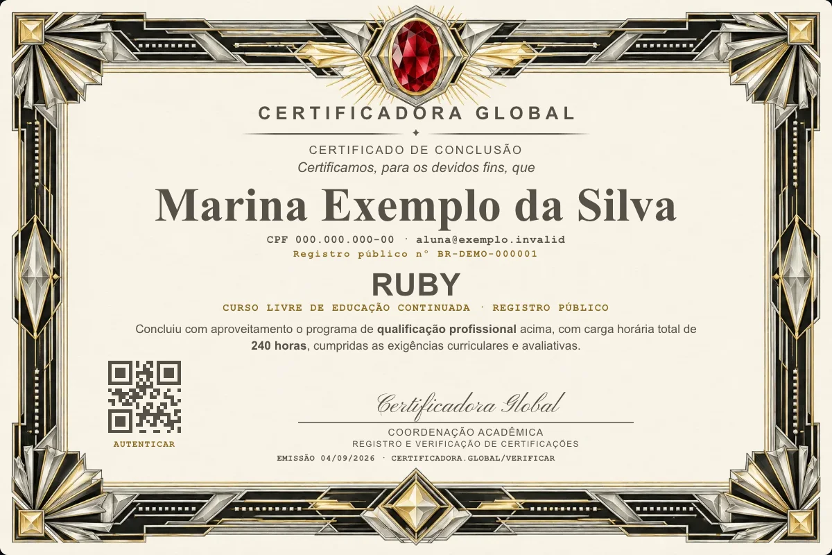 Capa do curso Ruby