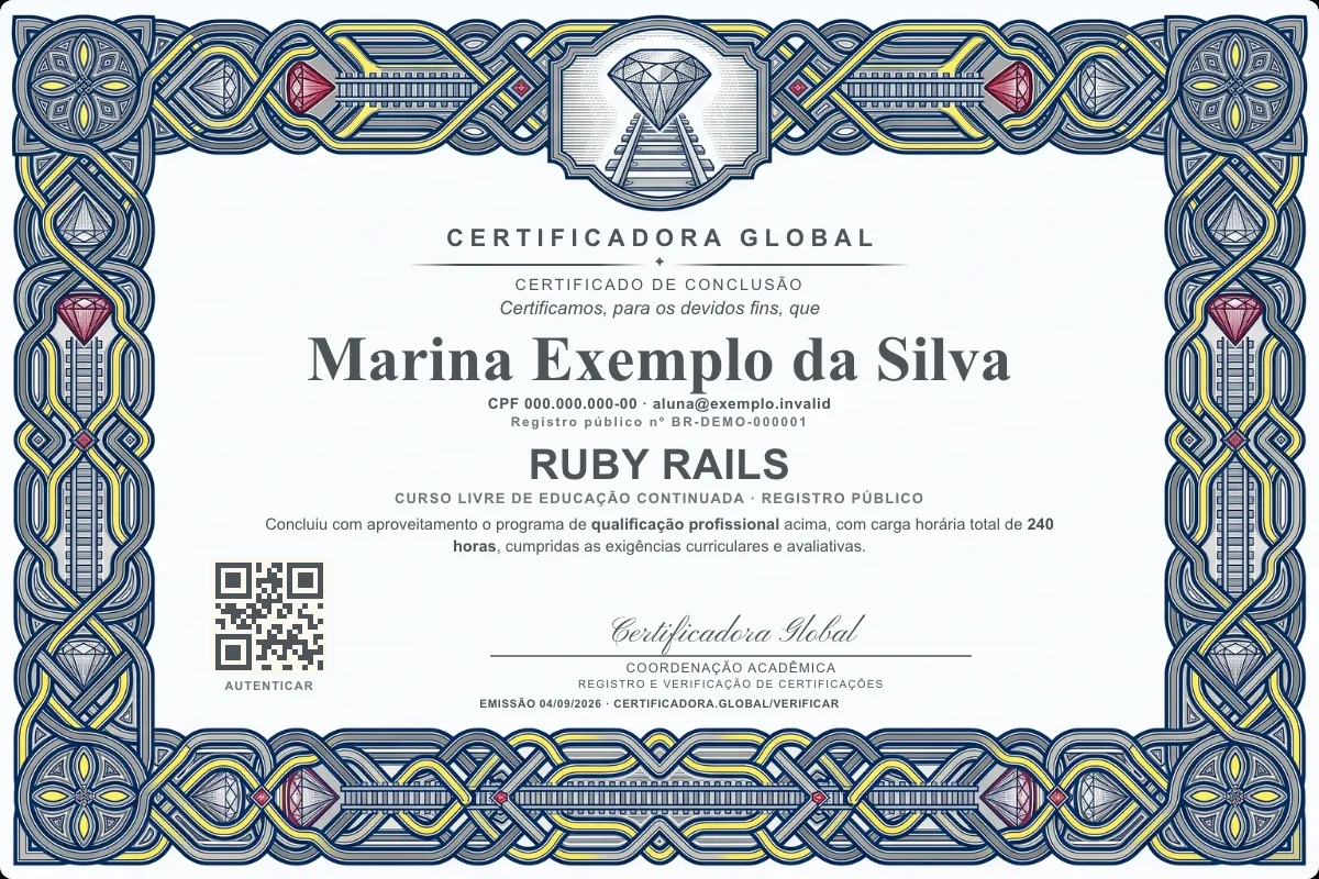 Capa do curso Ruby Rails