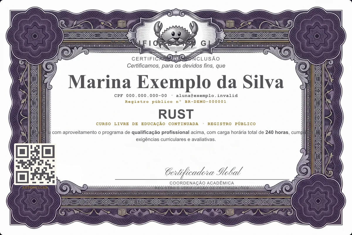 Capa do curso Rust