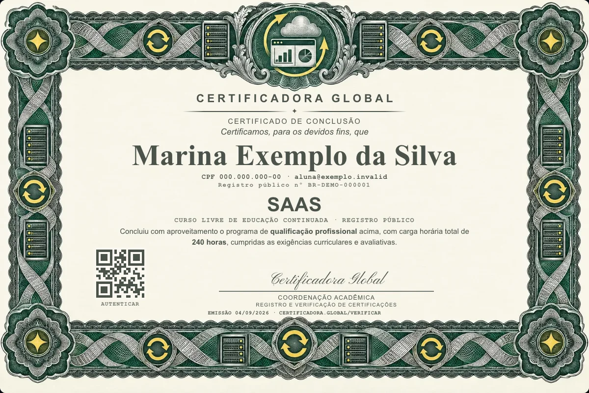 Capa do curso Saas