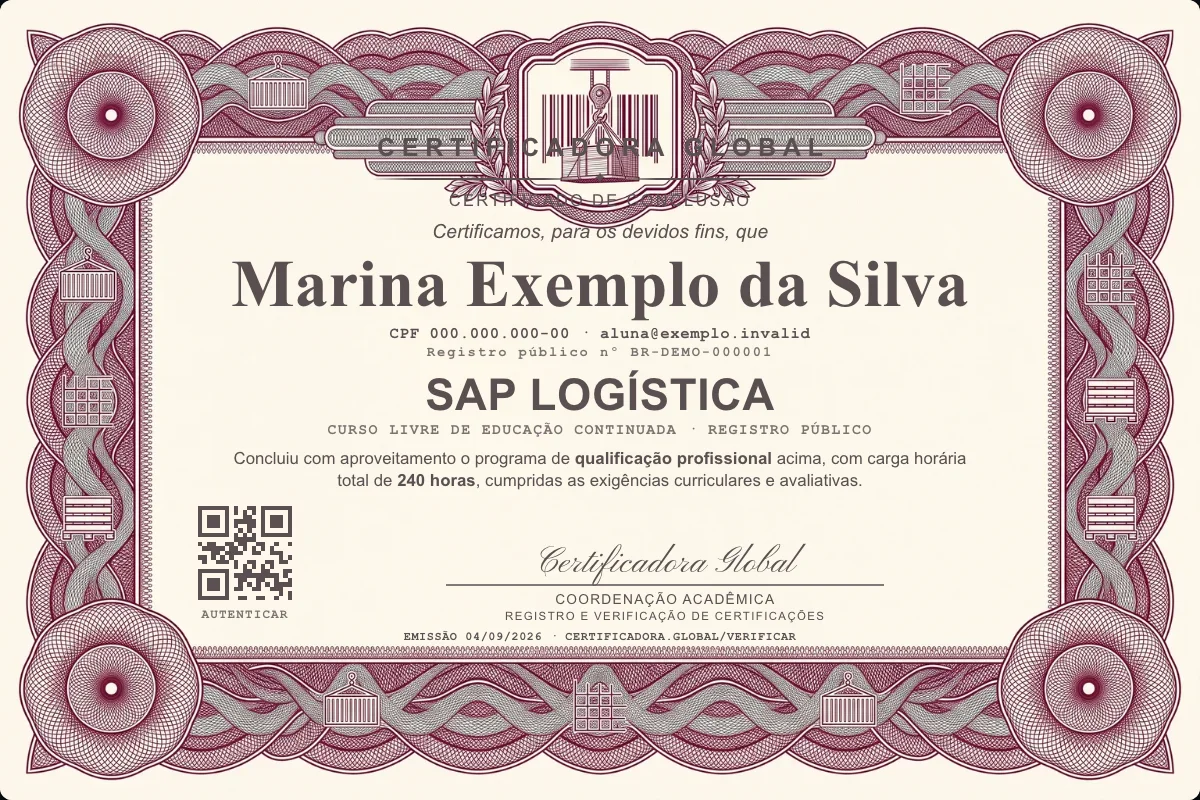 Capa do curso SAP Logística
